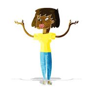 cartoon woman holding up hands N4