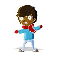 cartoon boy in winter clothes N2