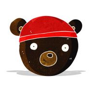 cartoon black bear face N4