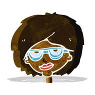 cartoon woman wearing spectacles N9