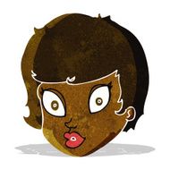 cartoon surprised female face N6