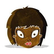 cartoon surprised female face N7