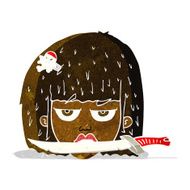 cartoon woman holding knife between teeth N2