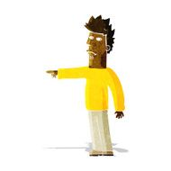 Cartoon Man Pointing N43