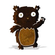 cartoon waving black bear cub N3