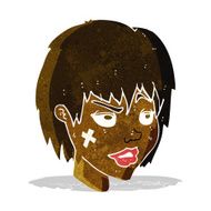 cartoon woman with plaster on face N4