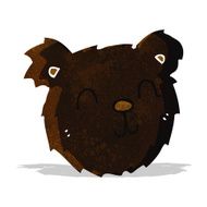 cartoon happy black bear face