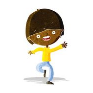 cartoon happy boy dancing