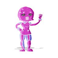 cartoon female astronaut N7