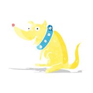 cartoon happy dog in big collar N2