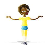 cartoon woman making open arm gesture N2