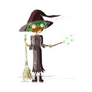 Cartoon Witch Casting Spell N7