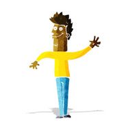 cartoon happy waving man N3