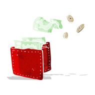 cartoon wallet spilling money N4