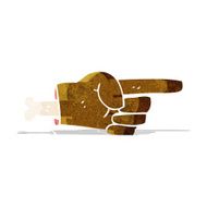 cartoon pointing severed hand symbol
