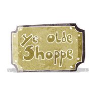 cartoon old fake shop sign N2