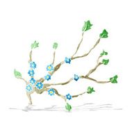 cartoon flowering branch N2