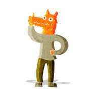 cartoon fox man with idea