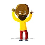 cartoon bearded man panicking N2