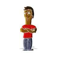 cartoon annoyed man with folded arms N4