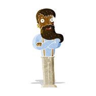 cartoon bearded hipster man N2