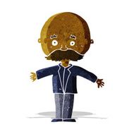 cartoon bald man with open arms N2