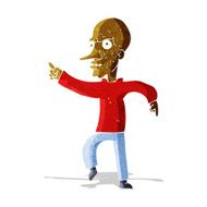 cartoon angry old man N28