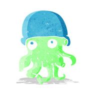 cartoon alien head wearing hat N2