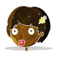 cartoon surprised female face N8