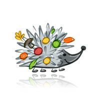 Funny hedgehog sketch for your design N2