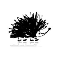Funny hedgehog sketch for your design N3