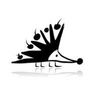 Funny hedgehog sketch for your design N4