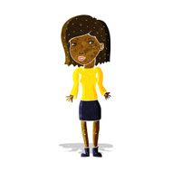 cartoon woman shrugging shoulders N59
