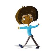 cartoon surprised man walking N2