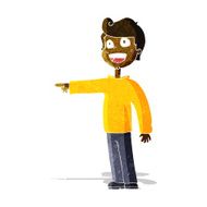 cartoon man pointing and laughing N11