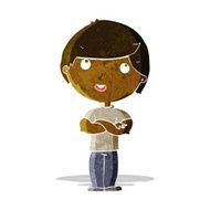 cartoon happy man with folded arm N2
