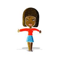 cartoon woman giving thumbs up symbol N10