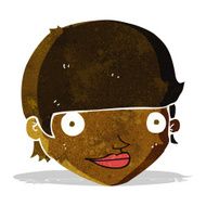 cartoon happy female face N23