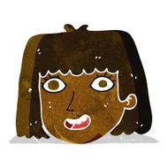 cartoon happy female face N25
