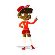 cartoon skater girl giving thumbs up symbol N2