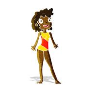 cartoon woman in swimming costume N3