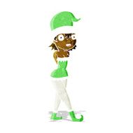 cartoon woman in christmas elf costume N2