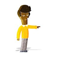 cartoon pointing man N32