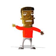 cartoon waving stressed man N2