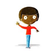 cartoon waving boy N4