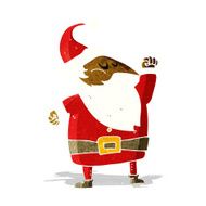 cartoon santa claus punching air N3