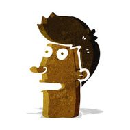 cartoon shocked male face N2