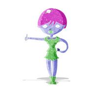 cartoon vampire girl giving thumbs up symbol N2