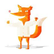 cartoon happy fox wearing shirt