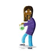 cartoon hippie man with bag of weed N2